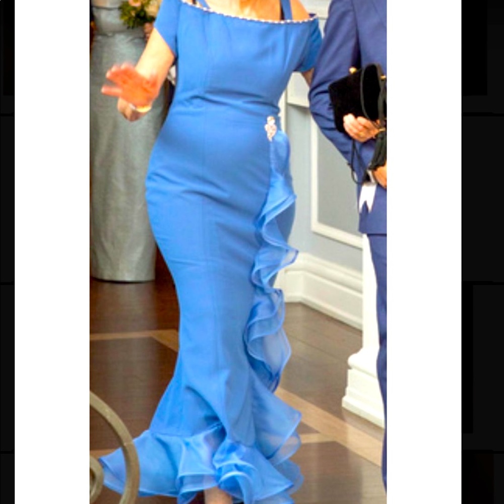 Brilliant Blue Van Cleve Mother Of The Groom Dress